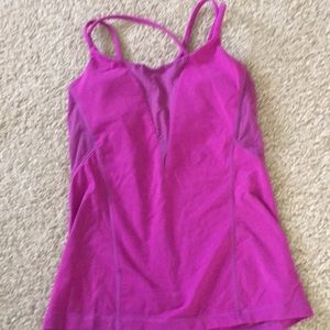Hot pink lululemon workout tank
